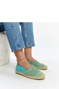 espadrilles femme vert menthe macrame tissées daim contrefort jute bout rond semelle corde gomme plate respirante bohème décontractée