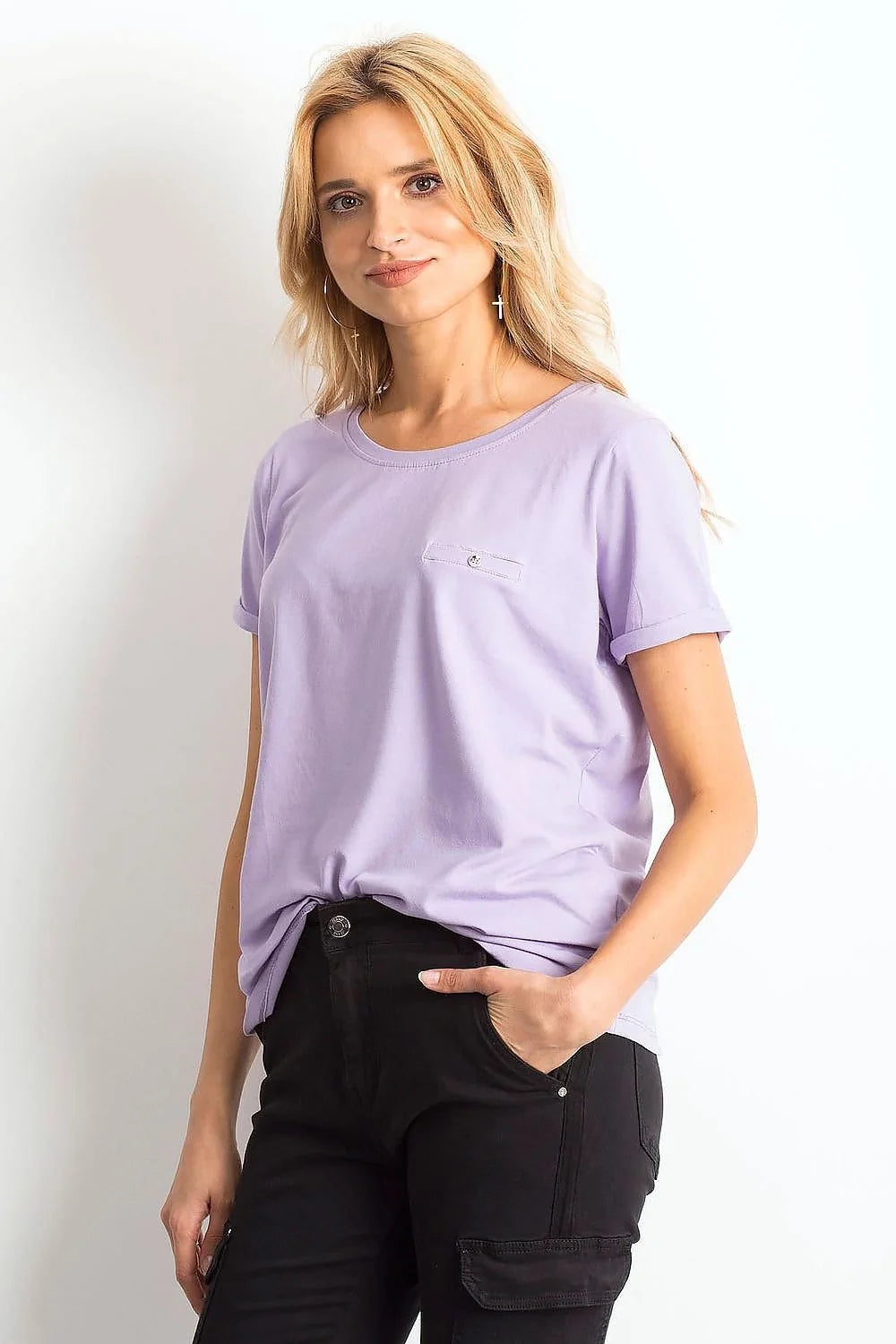 T-shirt pour femme simple et moderne en coton orange vif manches courtes col rond coupe droite confortable occasion quotidienne