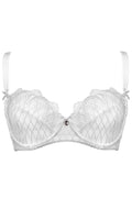 Soutien-gorge lingerie seduisant soft cups blanc classique dentelle fleur géométrique maille élastique dos Lycra bretelles ajustables bijou fermeture crochets elasthanne 15