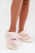 chaussons fourrure femme chaleureux confortable semelle épaisse antidérapant moelleux doux oreilles mignonnes inscription SMILE doublure peluche maison cocooning taille adaptable
