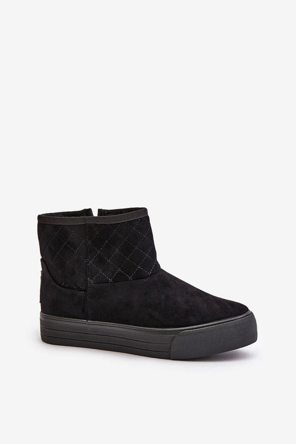 Bottes de neige modernes en daim noir Step in style, style urbain, confort maximal, femmes, fermeture éclair latérale, semelle épaisse