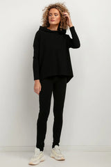 Ensemble décontracté femme haut ample capuche pantalon leggings slim noir matières certifiées OEKO-TEX Standard 100 occasions urbaines sport