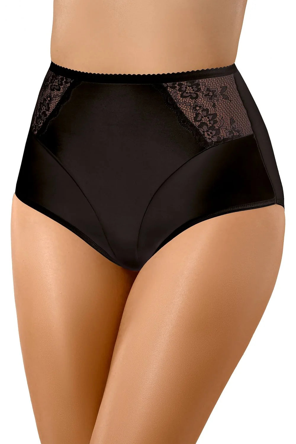 Culotte haute Babell en satin dentelle floral classique élégance maintien confort femmes taille ajustable