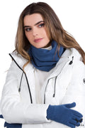 Écharpe Infinity Kamea en laine acrylique douce pour femmes automne hiver couleur bleue snood circulaire doux isolation thermique confortable