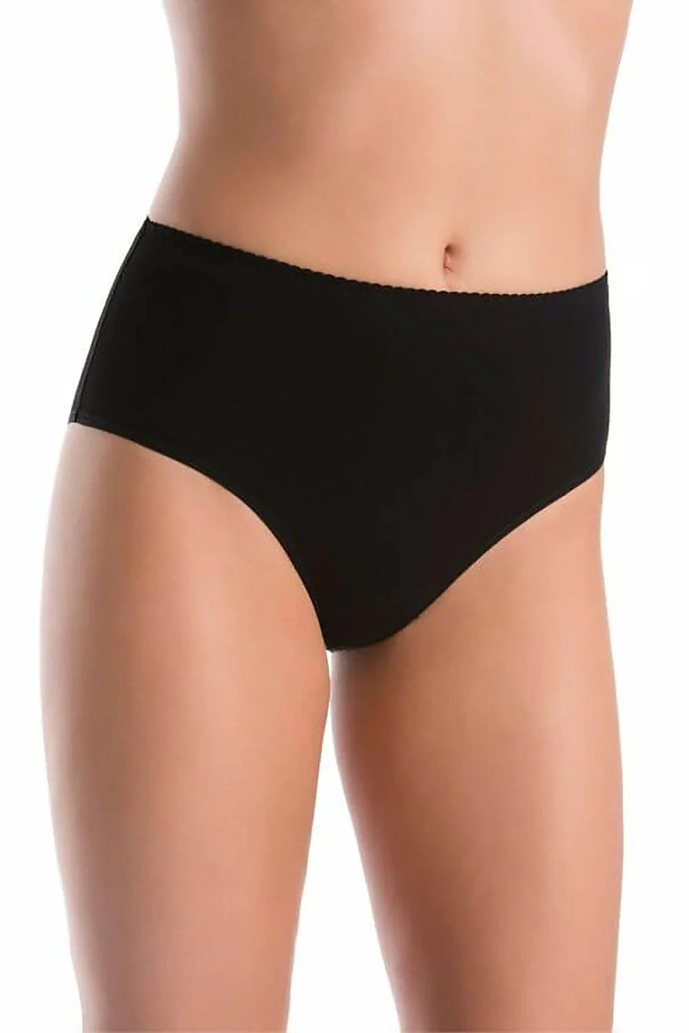 culotte taille haute coton elasthanne doux extensible confortable maintien couvrante galbe coutures plates ceinture festonnee invisible noir beige blanc XS