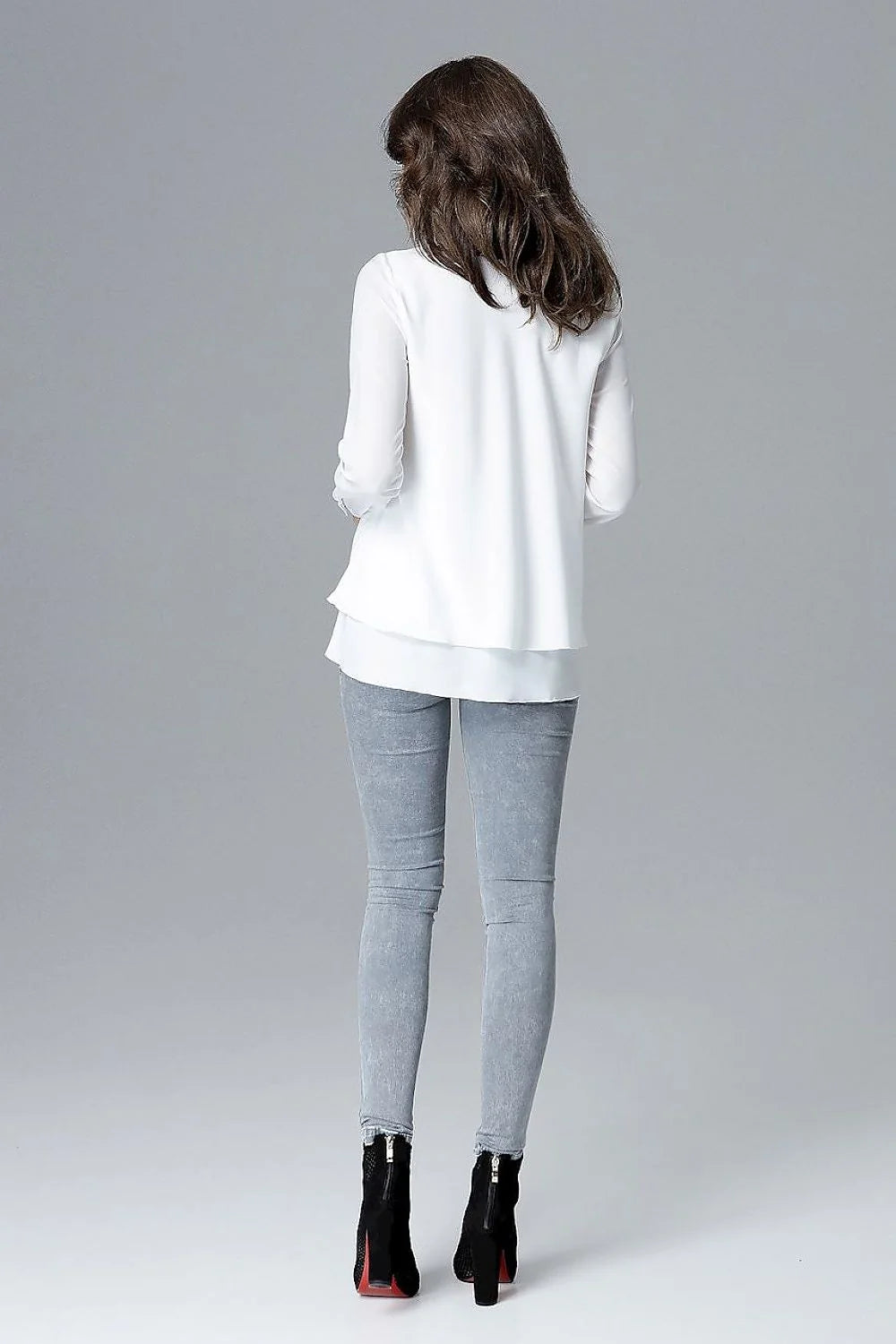 Chemisier Lenitif en Polyester Blanc Moderne et Confortable pour Tenue Décontractée Femme Style Urbain