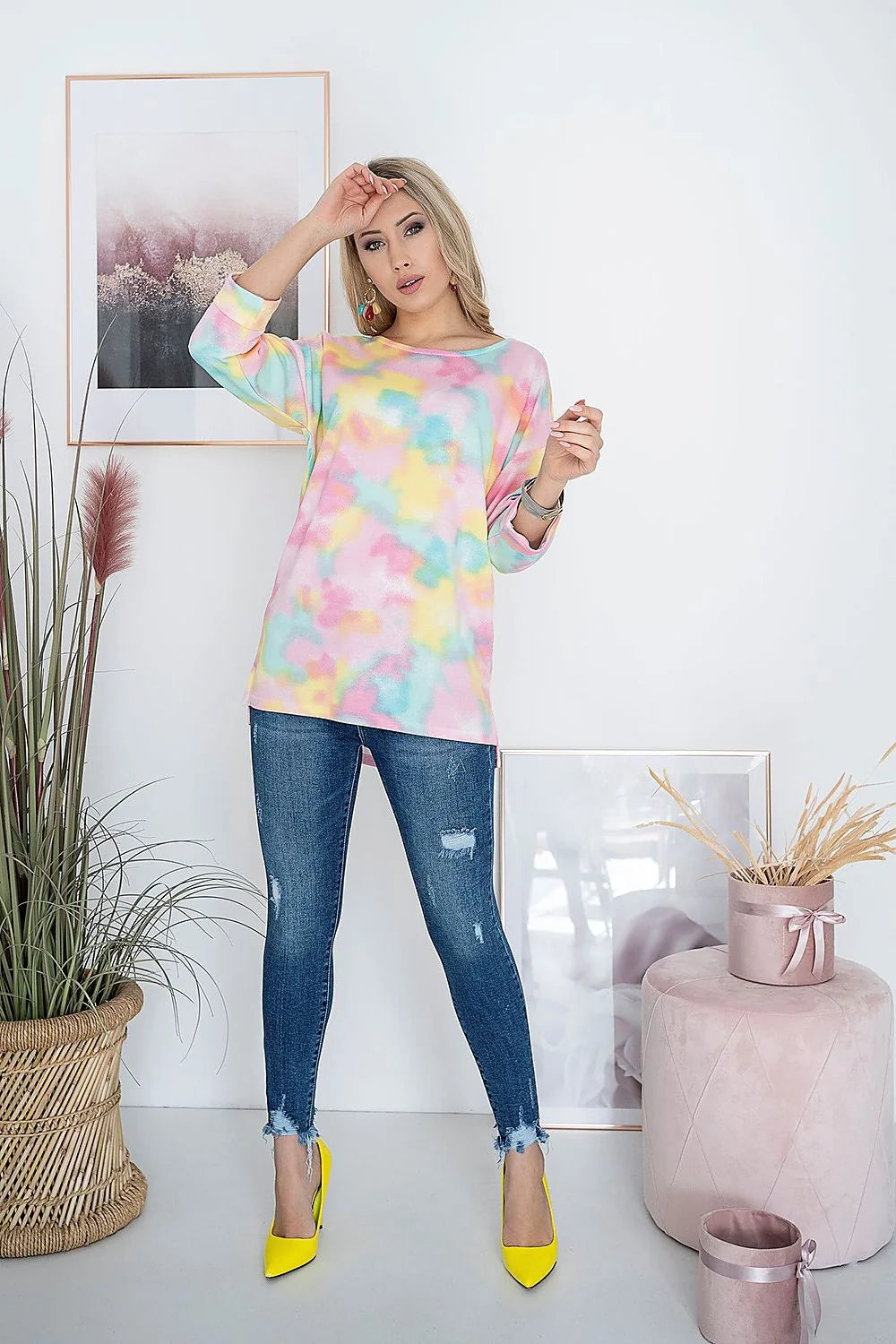 Sweatshirt coton vert émeraude motifs cœurs blancs casual-chic féminité confort allure moderne femmes