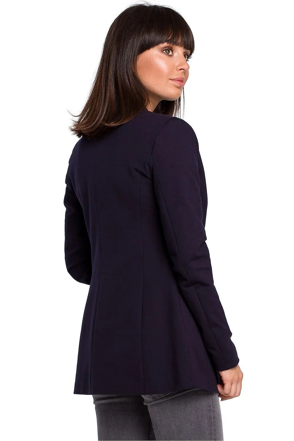 blazer femme BeWear rouge vif ajusté cintré manches longues col châle poches rabat doublé coton élasthanne confortable structuré