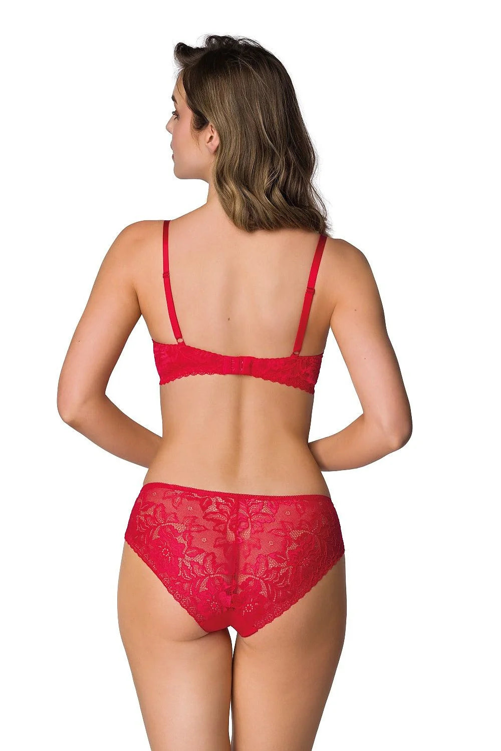 culotte féminine élégante dentelle florale rouge microfibre échancrée taille mihaute hipster stretch maintien discret sanscoutures soyeuse