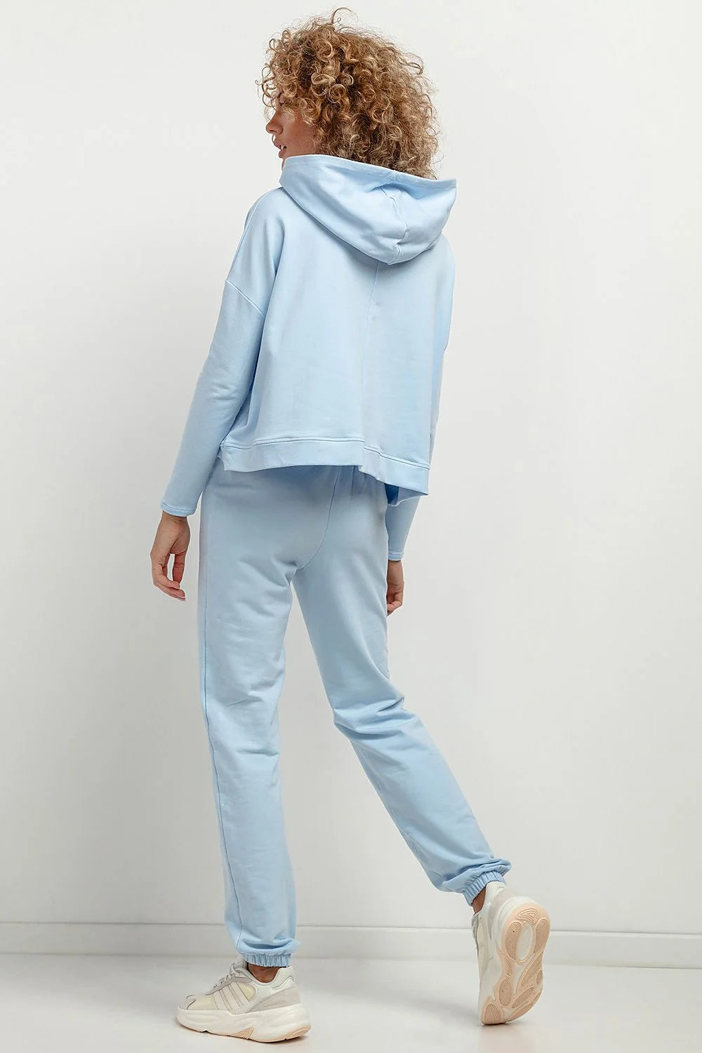 Ensemble survêtement Tessita pour femme style athleisure coton polyester couleur bleu clair taille élastique