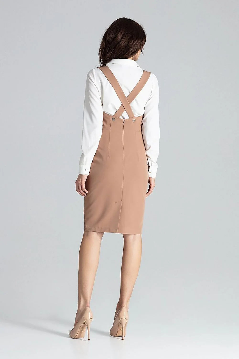 Robe de jour élégante sans manches V profond dos ouvert ajustée robe chemisier longues manches vert émeraude blanc tailleur femmes