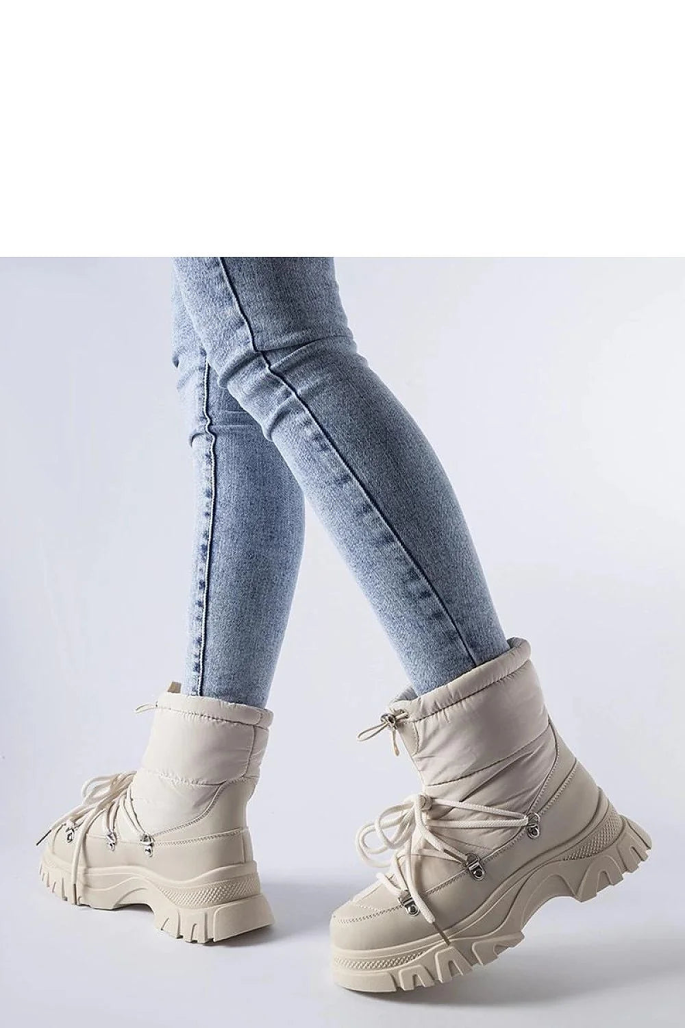 Bottes de neige pour femmes style moderne doux et confortable isolation thermique matériau résistant couleur crème hiver