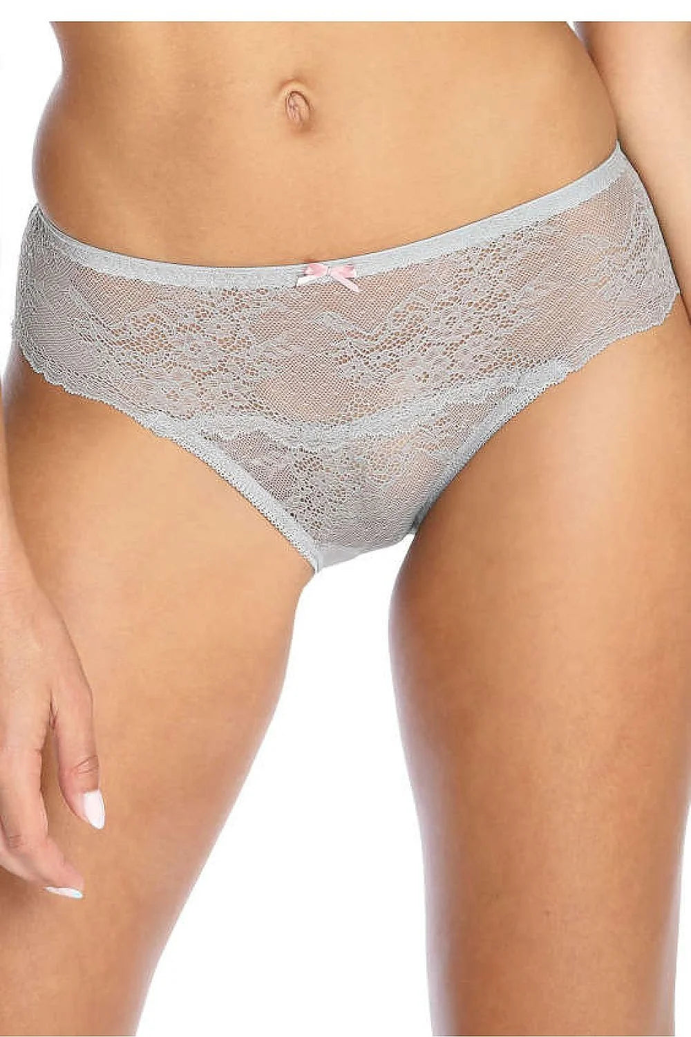 Culotte en dentelle élégante et romantique avec doublure en coton, taille 36-42, beige, maintien parfait, détails festonnés, satin rose, femmes
