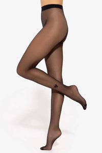 collant femme transparent noir taille haute nylon élasthanne effet voile mat confortable invisible culotte bande élastique motif coeurs empiècement string