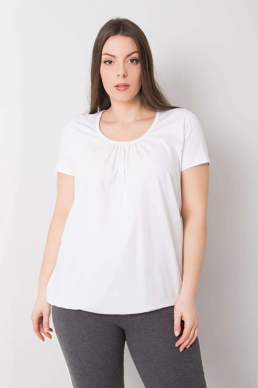 T-shirt BFG pour femme grandes tailles manches courtes col rond coton élasthanne confortable élégance quotidienne