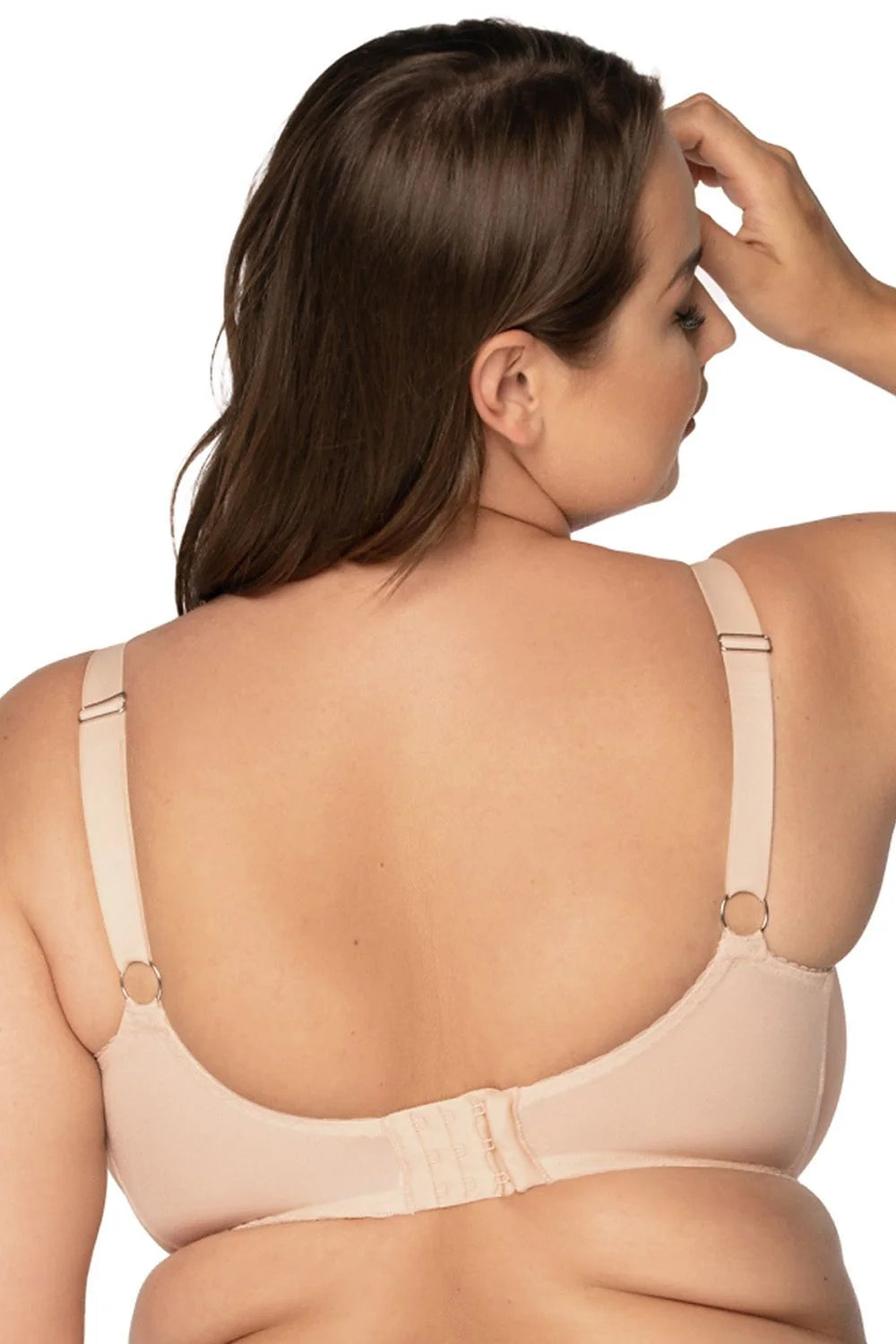 Soutien-gorge en dentelle floral beige pour femmes, style élégant, coupe tulipe, maintien optimal, confort maximal, lingerie haut de gamme