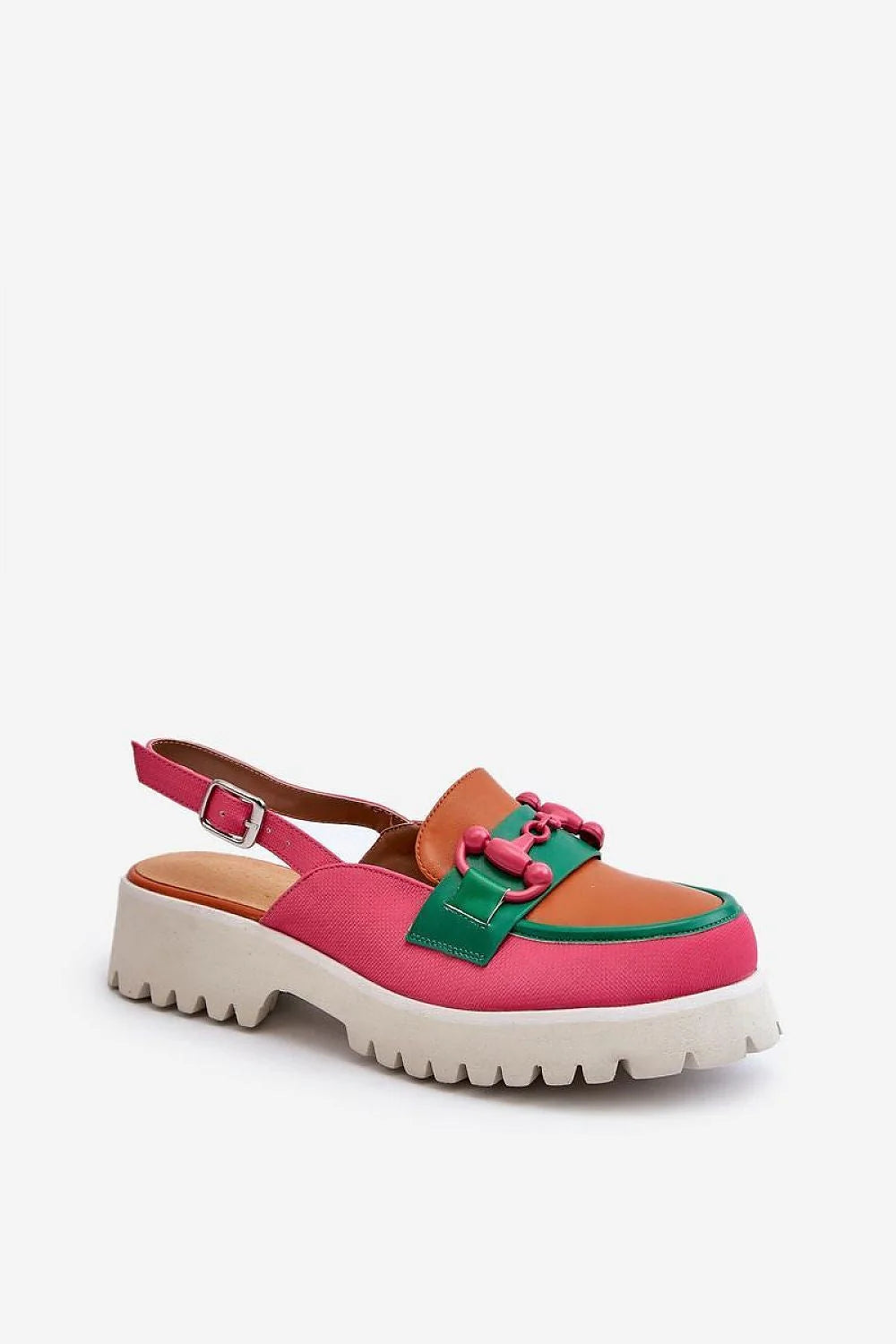 Sandales plateforme talon carré cuir artificiel coloris vives rose vert beige femmes été 2023 style rétro années 70