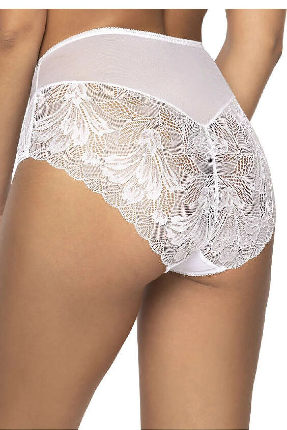 Culotte haute féminine en dentelle blanche tulle transparent taille ajustable confortable occasion spéciale quotidien