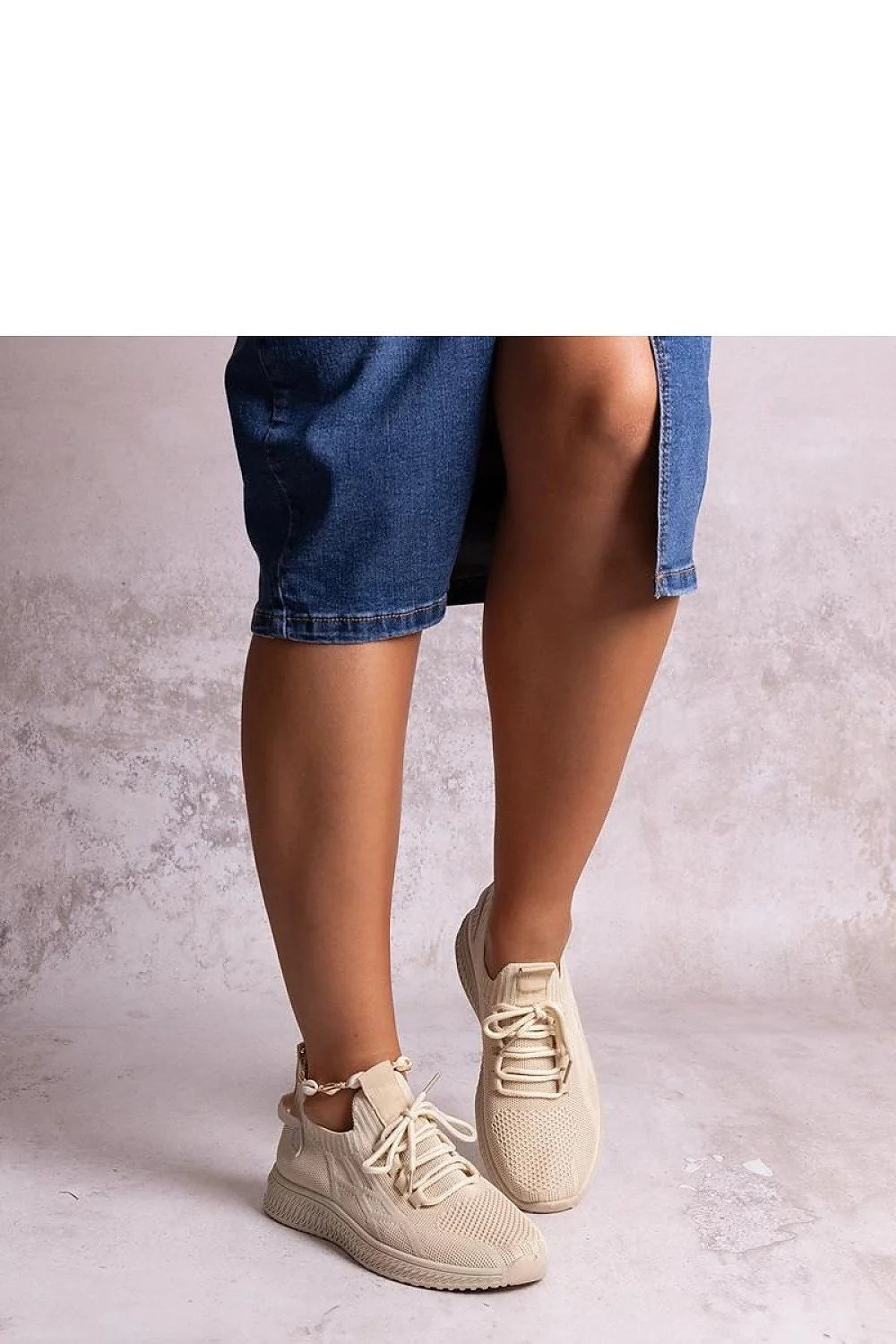 Baskets de sport femmes beige mesh confort adhérence caoutchouc style moderne polyvalent occasion quotidienne