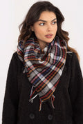 foulard femme multicolore carreaux plaid vibrant oversize 100x100cm doux duveteux coton laine franges élégance intemporelle chaud