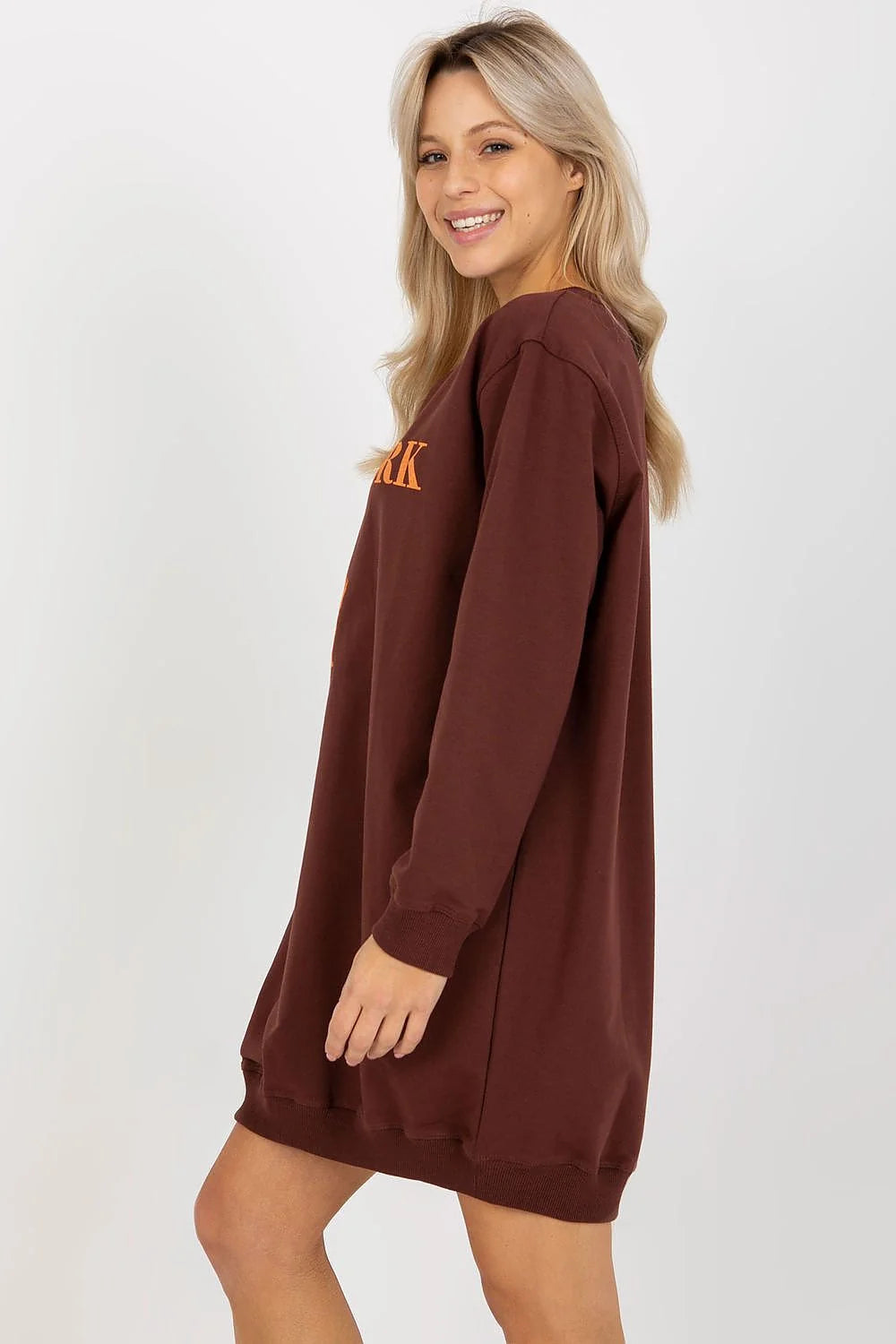 Robe sweatshirt décontractée style urbain New York Statue de la Liberté coton polyester élasthanne femme