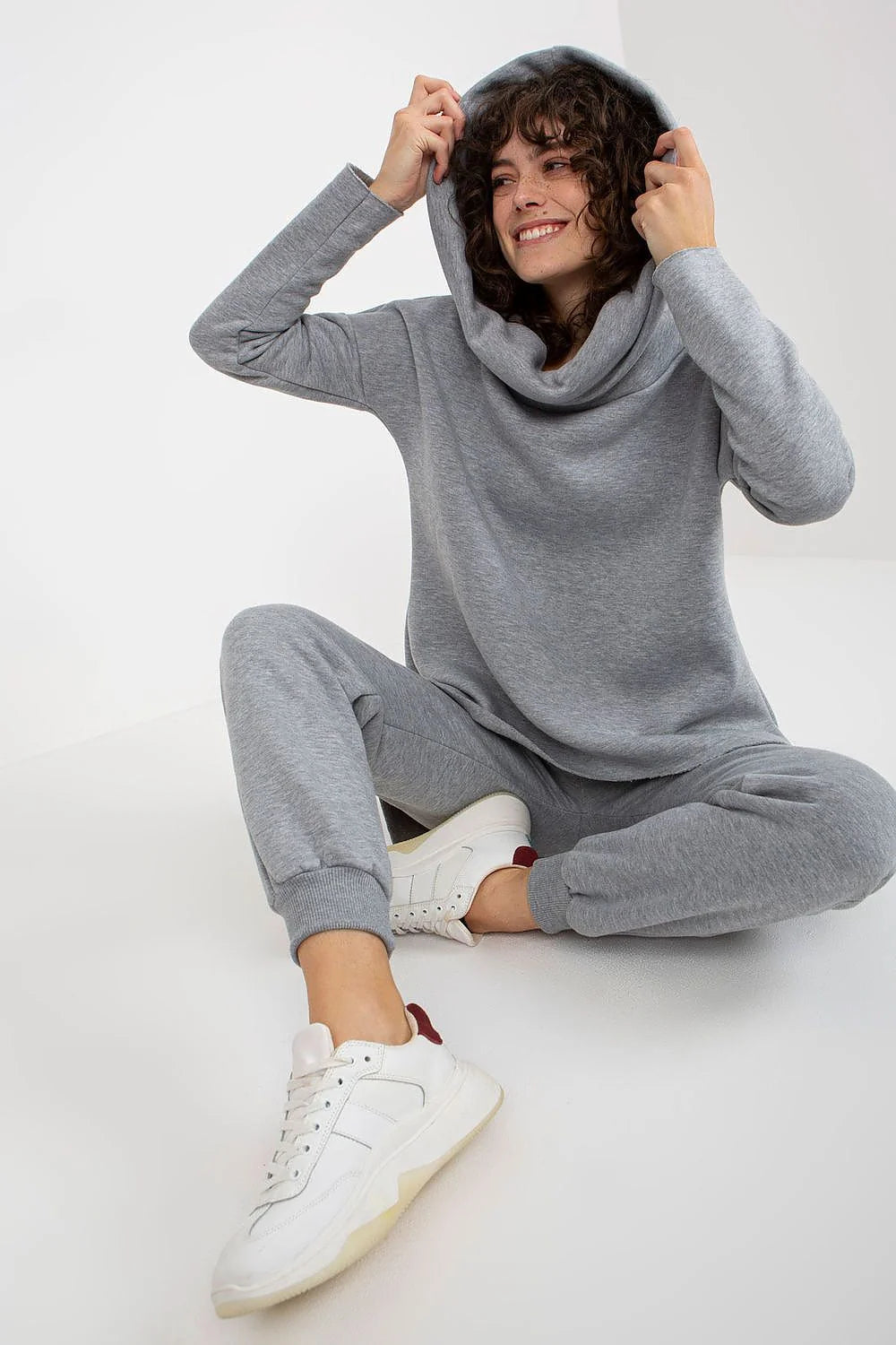 Ensemble Ex Moda pour femme athleisure moderne sweatshirt capuche joggers noirs coton polyester confort style urbain