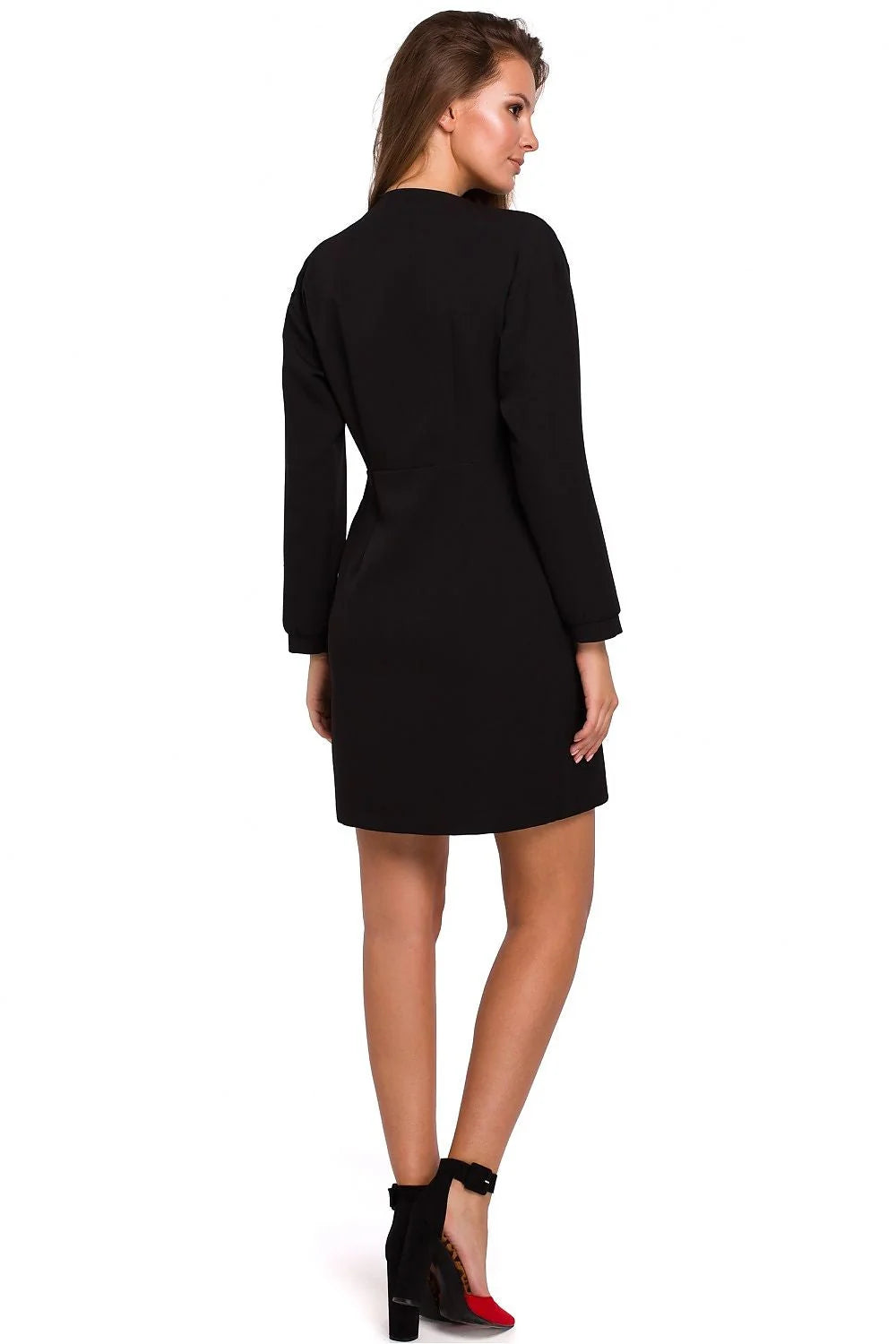 Robe longue en satin chic asymétrique manches longues élégante pour soirées cocktails femme sophistiquée