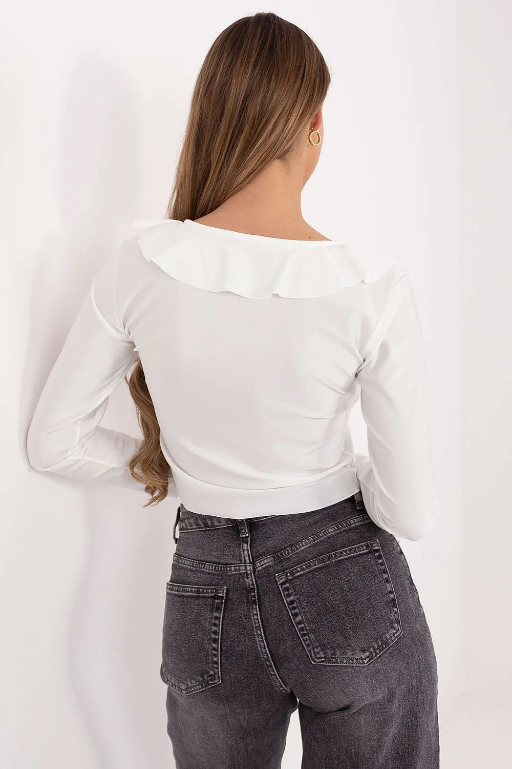 chemisier élégant femme soirée cérémonie sophistiqué fluide drapé léger polyester viscose court noeud volant romantique ajusté chic minimaliste féminin