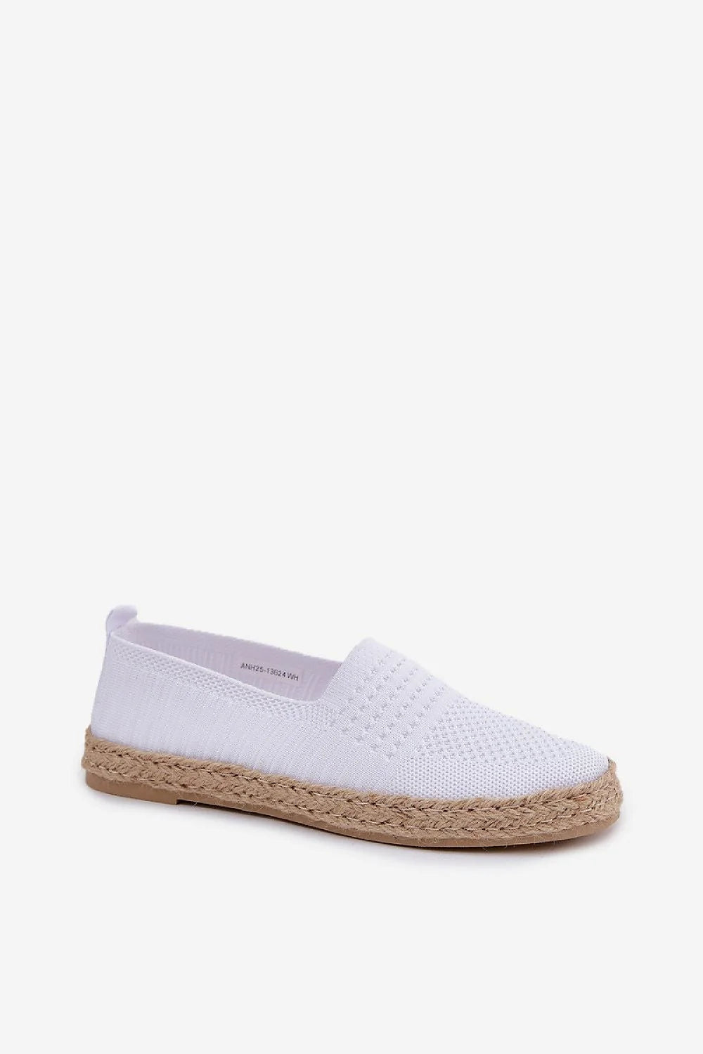 espadrilles femme blanches maille tricotée respirante semelle jute tressée plateforme légère slipon perforées pointe ronde confortables minimalistes bohème chic polyvalentes