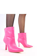 bottines vernies talons aiguilles fuchsia simili cuir brillant bout pointu tige 13cm talon 9cm cheville silhouette effilée semelle tissu
