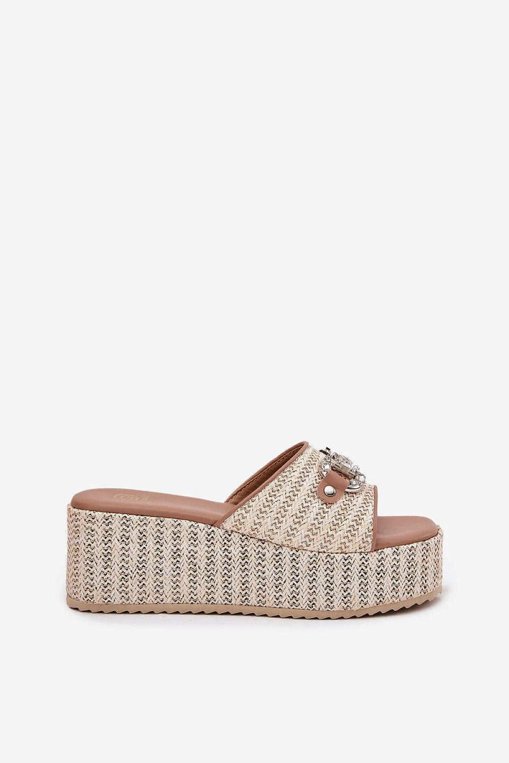 Sandales à plateforme chic tressées beige pour femmes, style estival, confort tout le jour, occasion plage ville