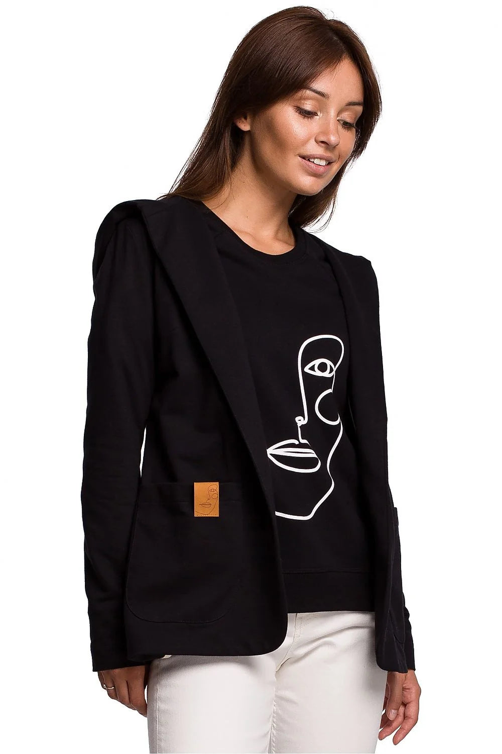 Blazer femme Be Wear design moderne coton élasthanne capuche poches larges tailles XS-XXL style casual élégant