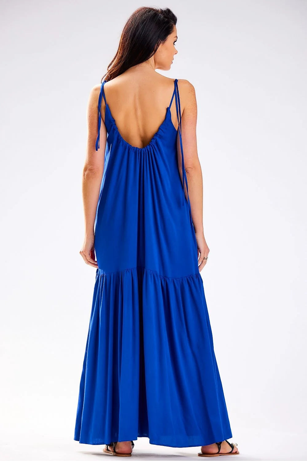 Robe de jour awama longue ample dos nu bretelles ajustables en viscose femme été
