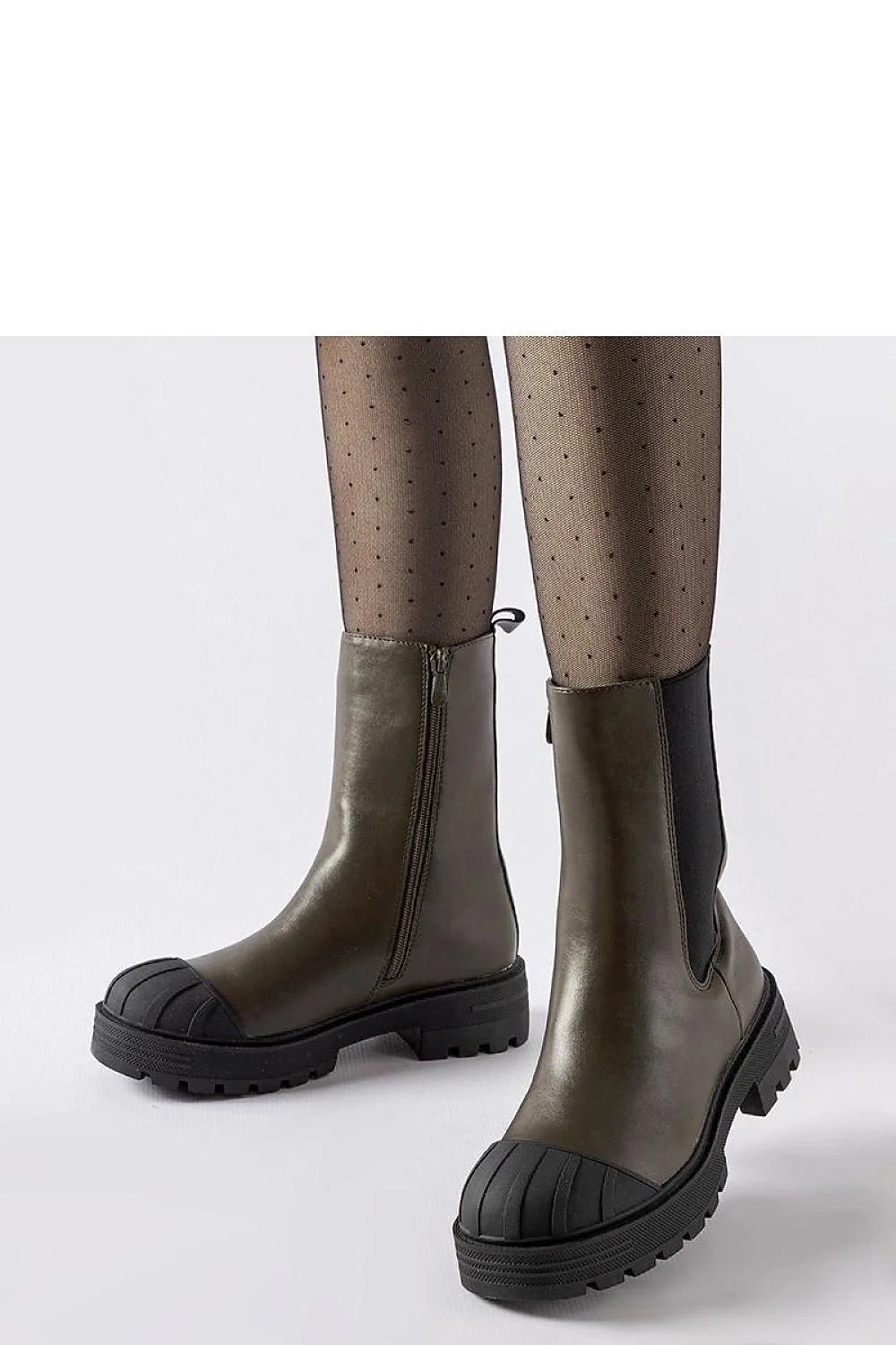 Bottes trappeur Solea brun foncé design moderne cuir semelle épaisse fermeture éclair latérale femme