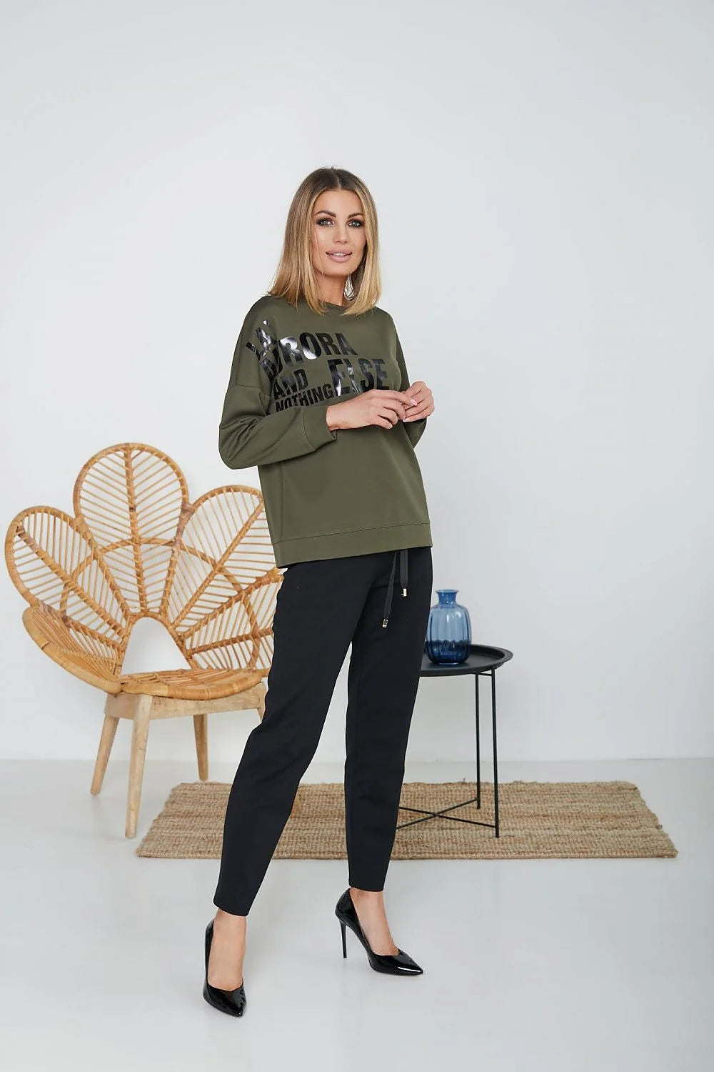 Ensemble sport-chic coton femme style moderne confortable automne quotidien urbain sweatshirt pantalon jogging