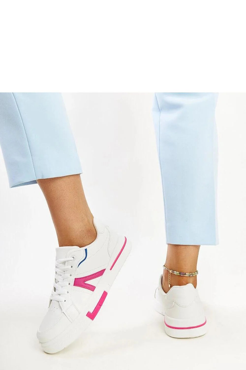 baskets Solea femme cuir synthétique basses lacets semelle plateforme caoutchouc épaisse perforations empeigne respirante col rembourré minimaliste blanc fuchsia bleu