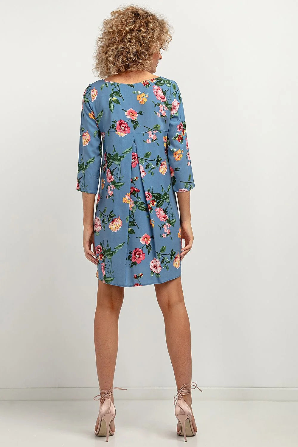 Robe de jour Tessita féminine mode été motifs floraux visage bleu floral printemps été femmes robe élégante confortable femme