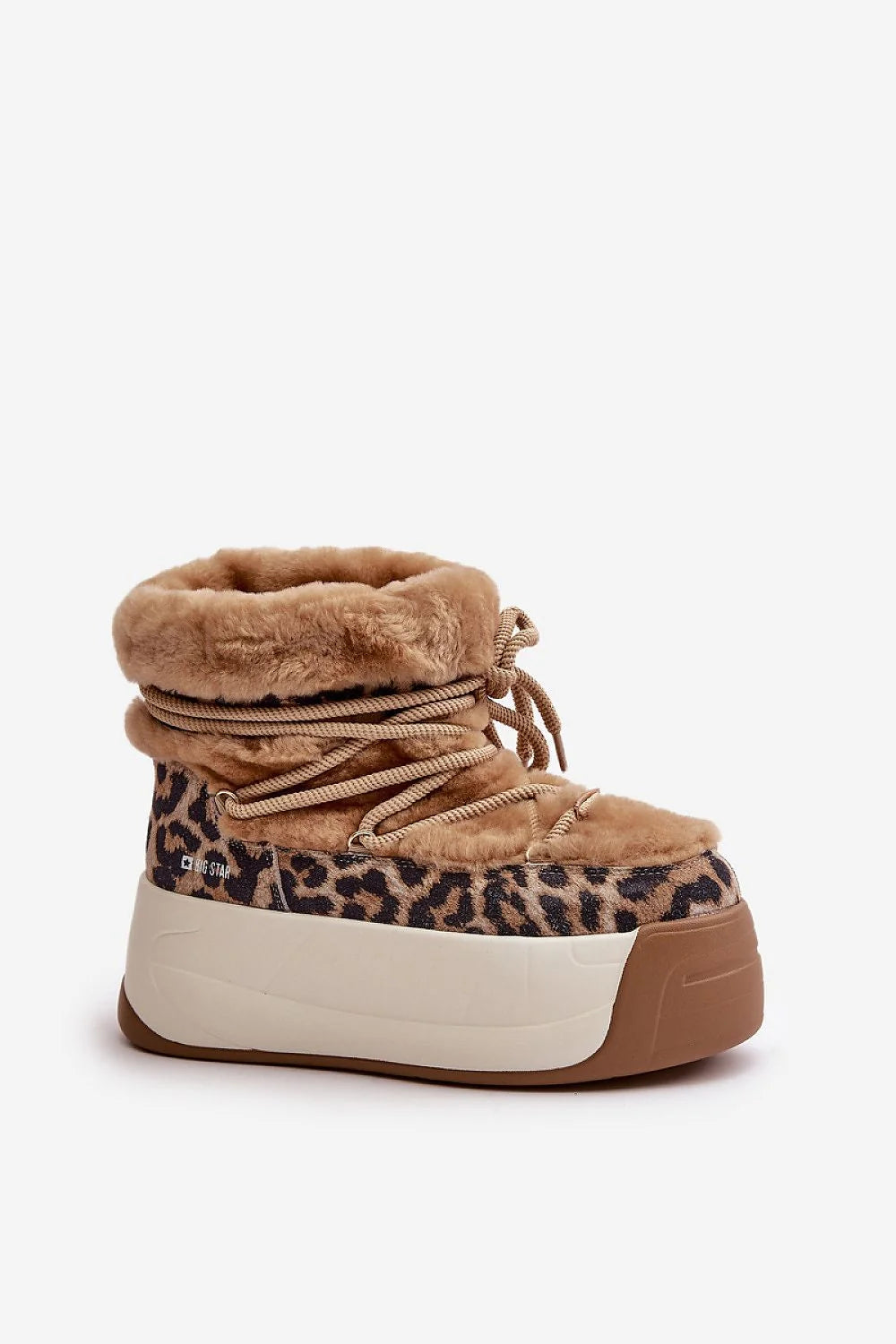 Bottes de neige pour femmes en fourrure synthétique motif léopard, hauteur cheville, semelle antidérapante, style moderne et audacieux, confort maximal, tailles 36-39