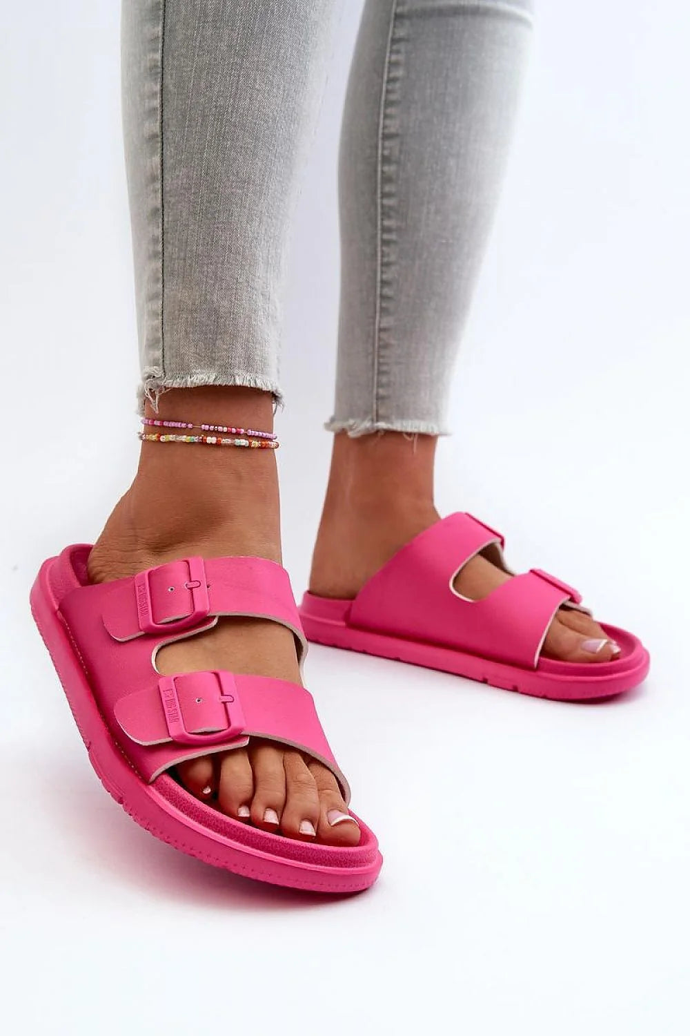 Sandales femmes style moderne confort EVA ajustables semelle épaisse rose vif summer city occasion toutes tailles 36-41