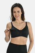 Soutien-gorge allaitement sans armature confort maternité femmes noir réglable bretelles larges poches détachables Teyli