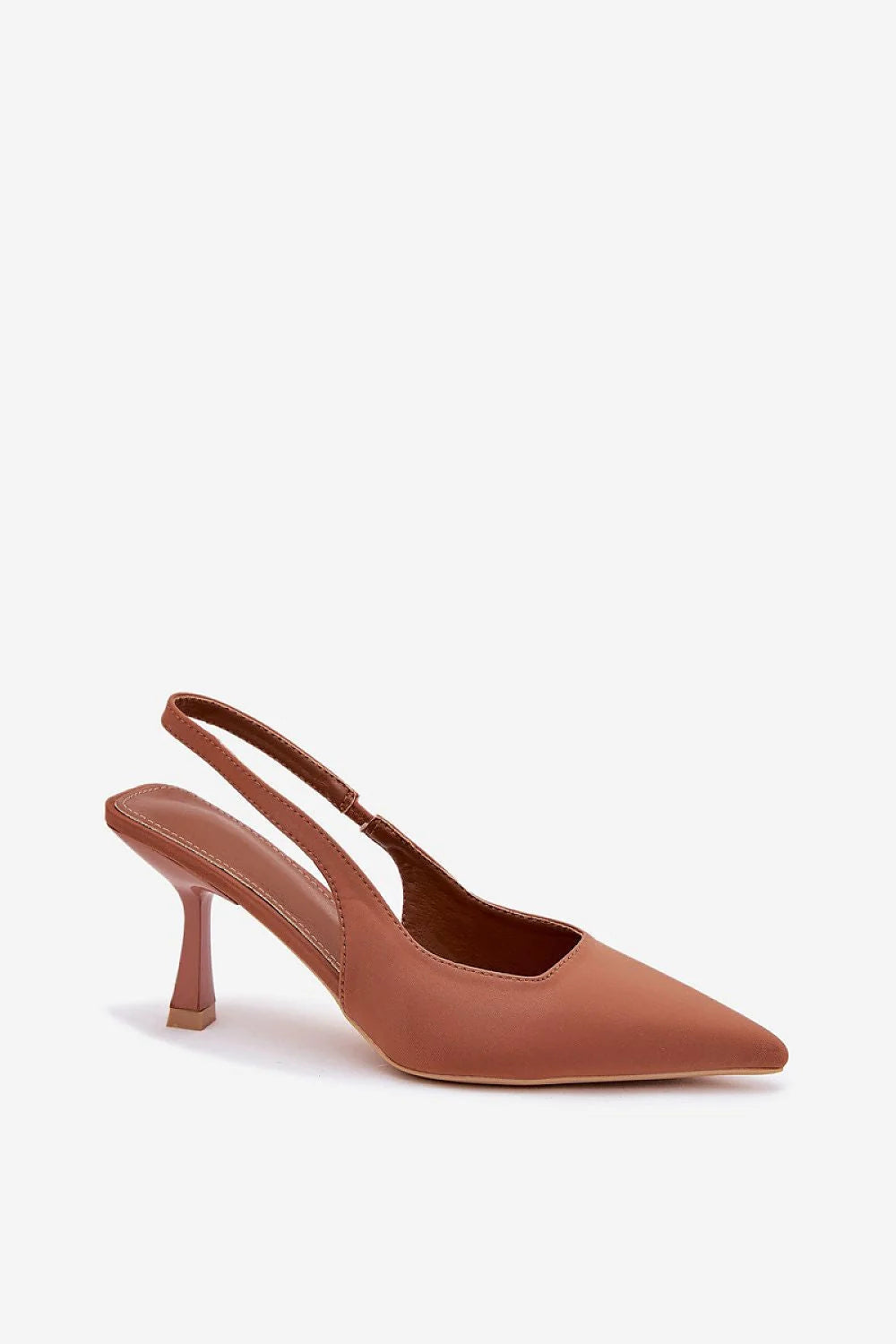 Sandales à talons slingback stiletto cuir brun terre cuite femme élégance occasion spéciale soirées dîners cérémonies confort talon moyen 5-7cm