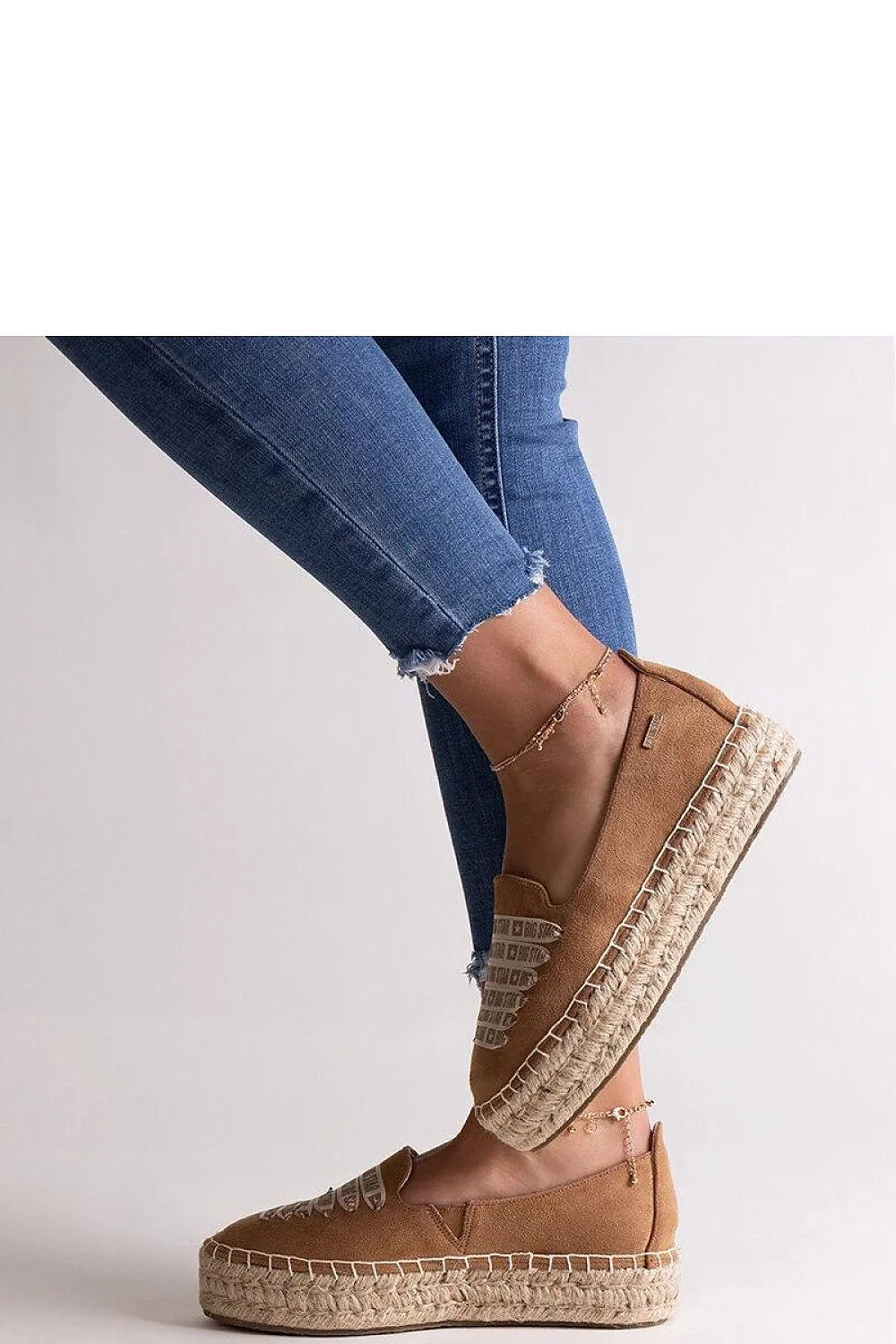 Espadrille Solea Femme Été Casual Tige Textile Marron Semelle Corde Plateforme Velcro Confort Occasionnels