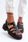 Sandales pour femmes design moderne audacieux cuir artificiel plateforme épaisse style gladiateur été occasionnels confortables