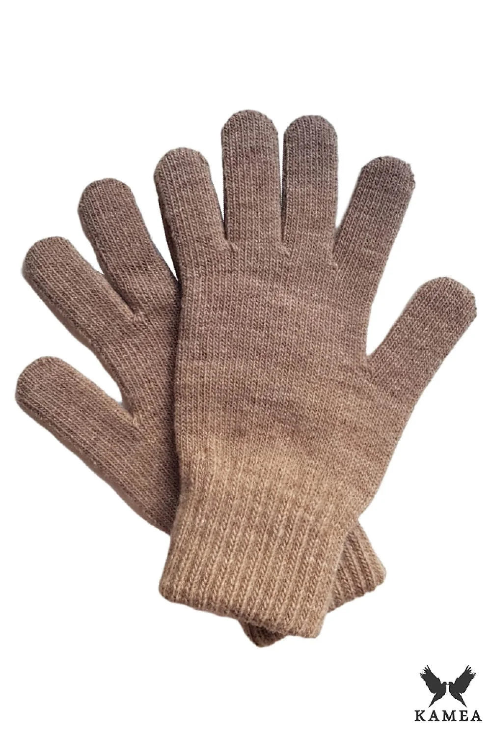 Gants d'hiver pour femmes en laine tricotée beige classique manches élastiques main liée femme élégance intemporelle vêtement froid