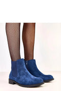 bottines chelsea daim suédé cobalt écologiques cuir cheville tige125mm talon35mm bout rond élastiques latéraux zip intérieur semelle antidérapante doublure chaude