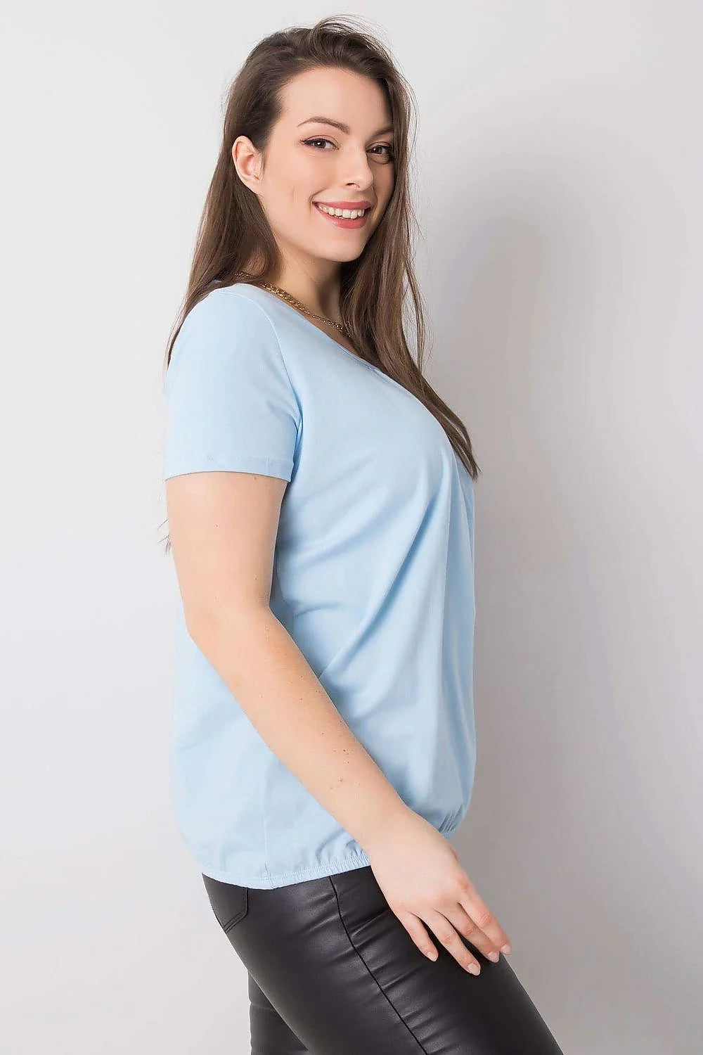T-shirt BFG pour femme grandes tailles manches courtes col rond coton élasthanne confortable élégance quotidienne