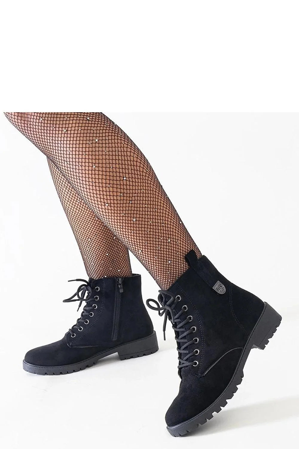 Bottines noires en suède pour femme, style combat, talon plat, doublure chaude, résistant à la pluie et à la neige, occasion quotidienne et habillée