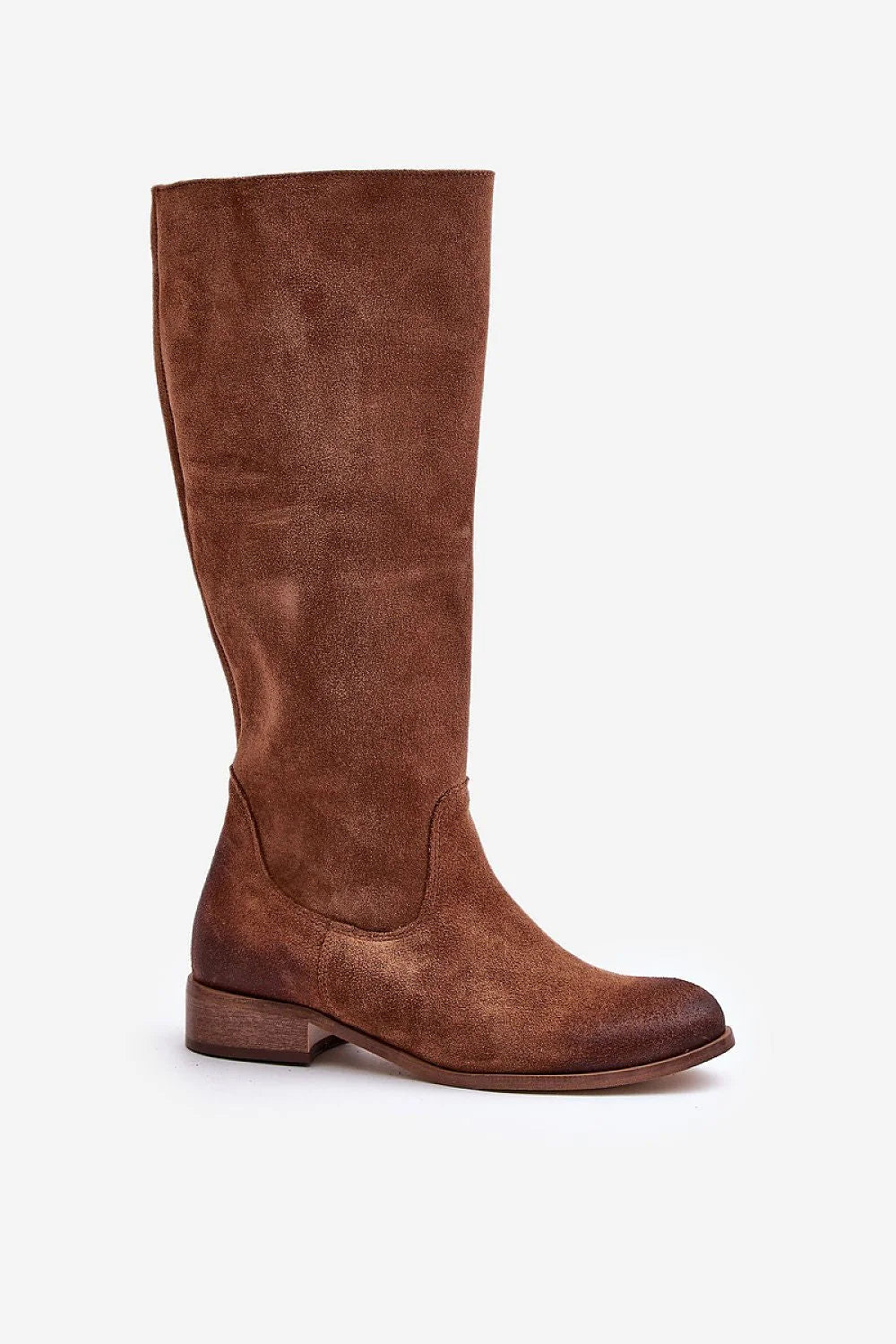 Bottes cuissardes en suède naturelle, design élégant, fermure éclair latérale, confortable, polyvalente pour femmes