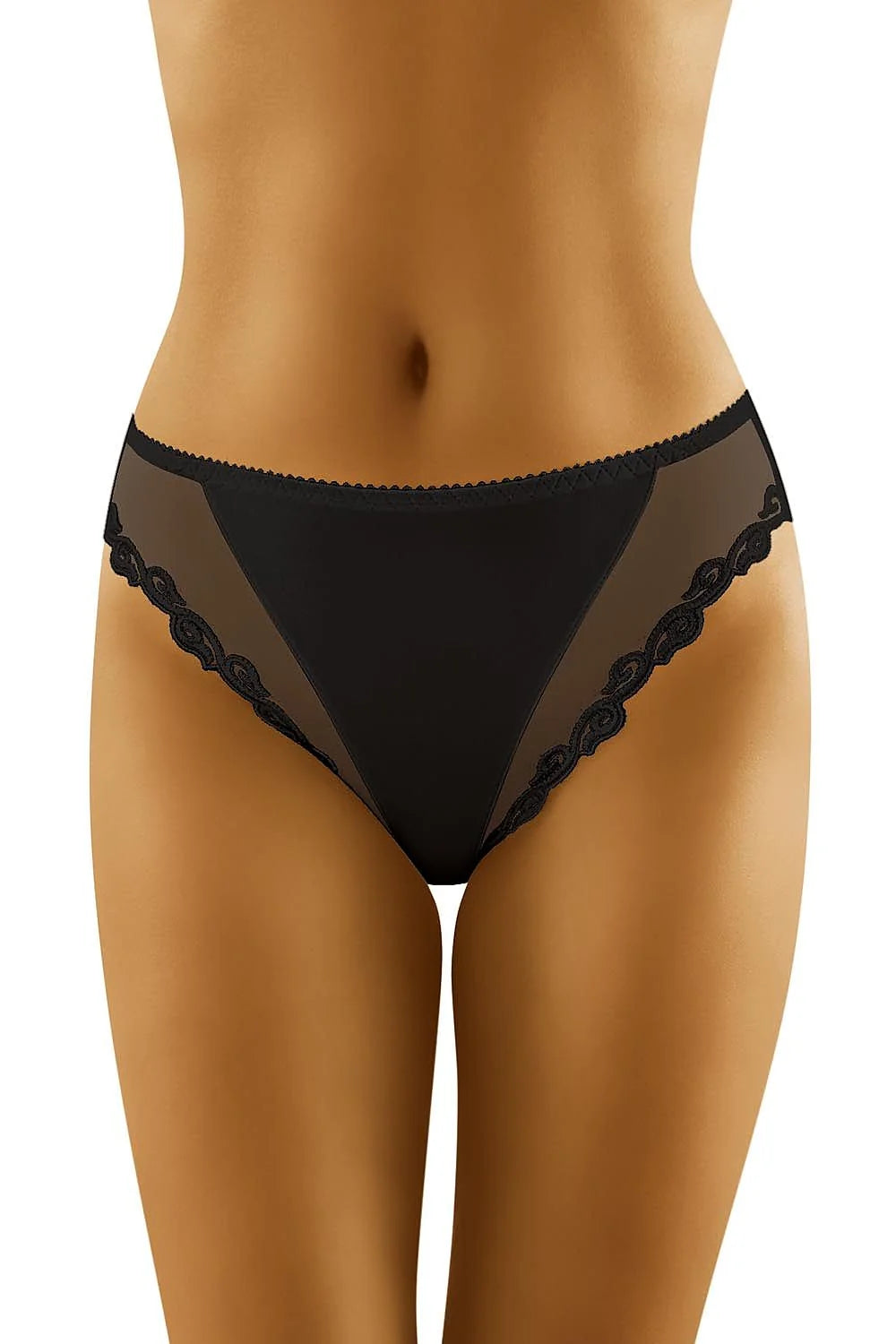 Culotte bikini blanche en dentelle et tulle élégante broderies florales pour confort sexy quotidien
