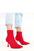 bottines femme rouges cuir suédé écologique microstrass zircons scintillants bout pointu talon aiguille tige haute cheville zippée confortable soirée